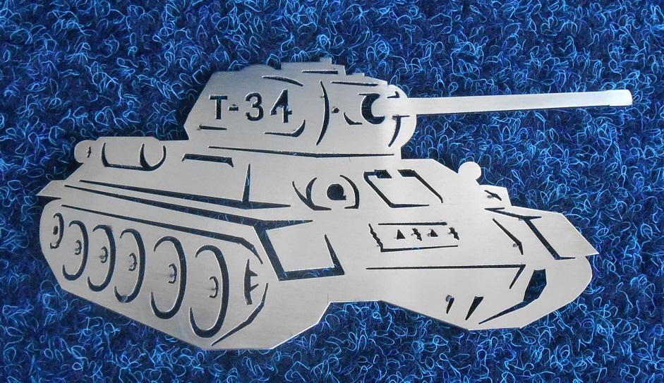 Т-34 - шильдик из нержавейки для авто