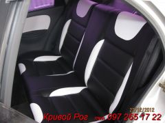 Перетяжка Daewoo Lanos (чёрно белый перф. Спорт) сзади тел.