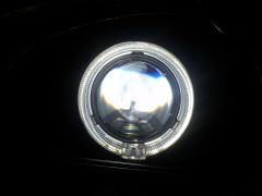 Установка биксеноновых линз Sho-Me g5-2.5 (с "ангельскими глазками LED с функцией притухания") на Ланос